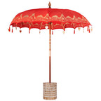 Balinese Parasol Red 215 x 215 x 260 cm Cotton and solid wood
