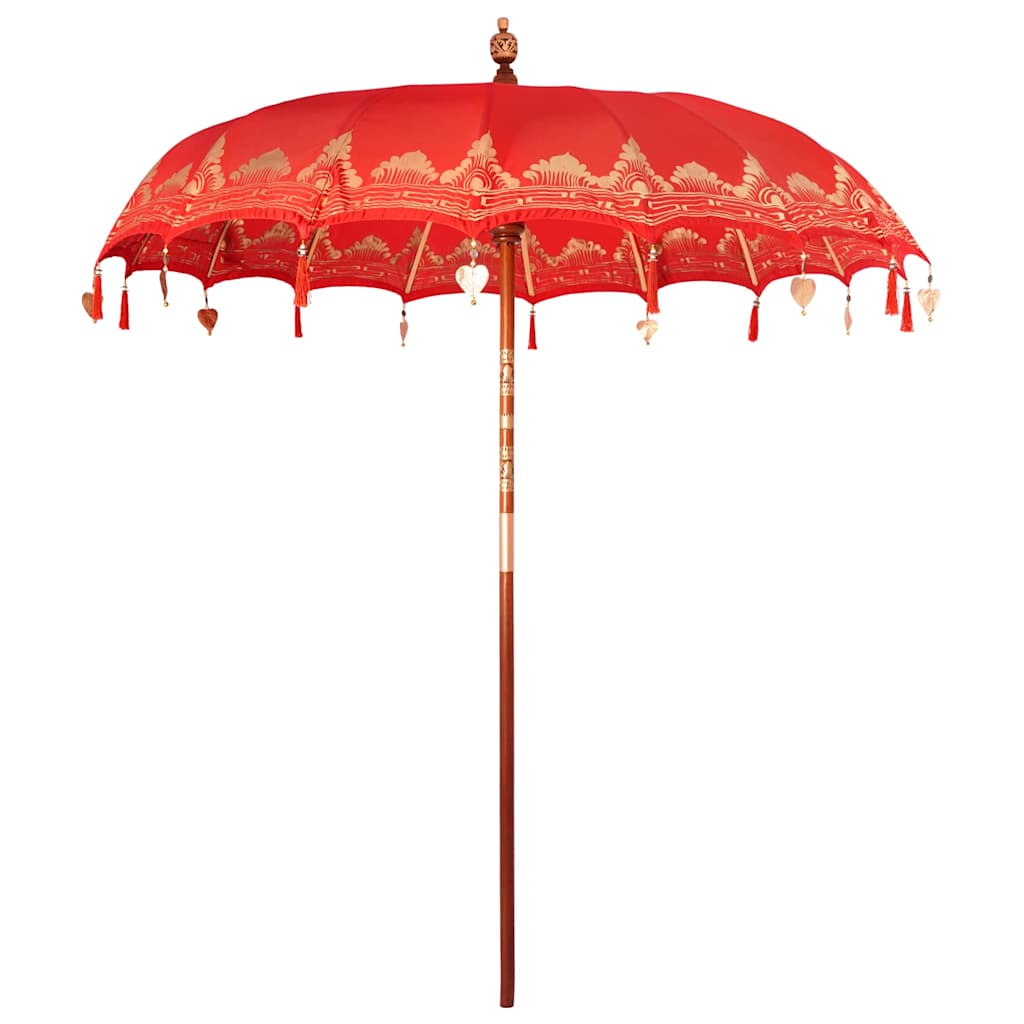 Balinese Parasol Red 215 x 215 x 260 cm Cotton and solid wood
