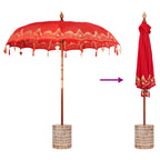 Balinese Parasol Red 215 x 215 x 260 cm Cotton and solid wood