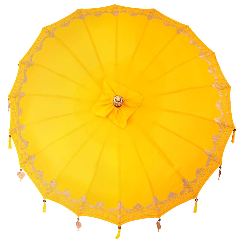 Balinese Parasol Yellow 180-190 cm Cotton and solid wood