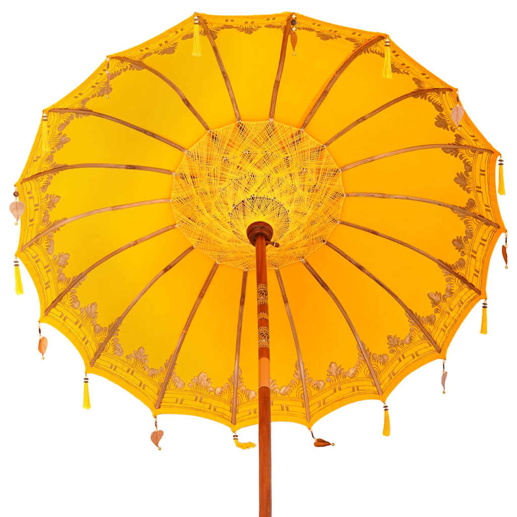 Balinese Parasol Yellow 180-190 cm Cotton and solid wood