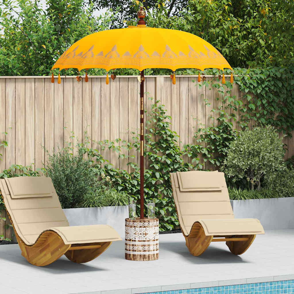 Balinese Parasol Yellow 180-190 cm Cotton and solid wood