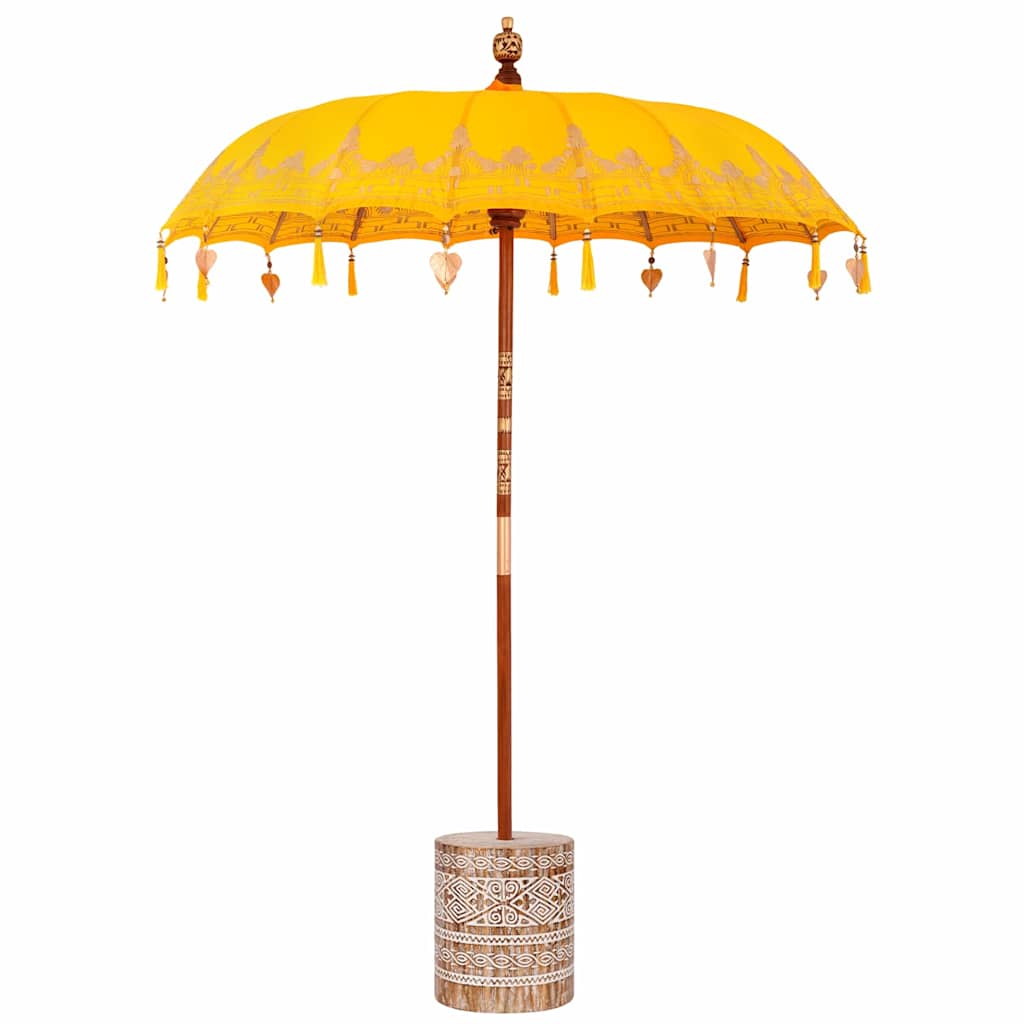 Balinese Parasol Yellow 180-190 cm Cotton and solid wood