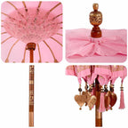 Balinese Parasol Pink 180-190 cm Cotton and solid wood