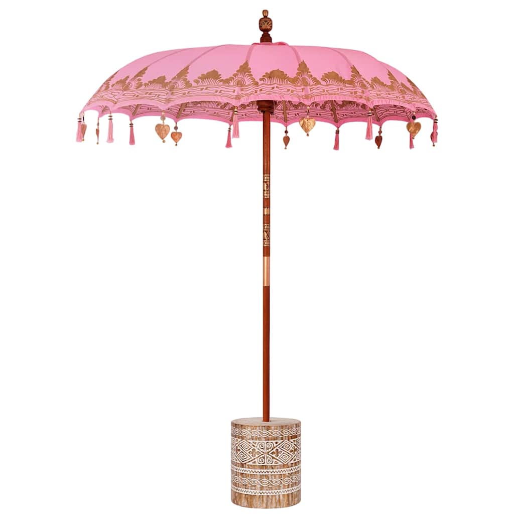 Balinese Parasol Pink 180-190 cm Cotton and solid wood