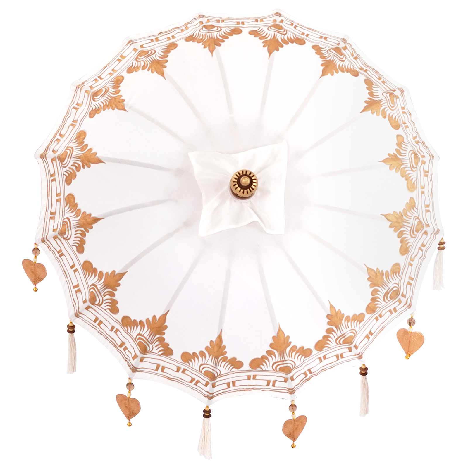 Balinese Parasol Cream 95 x 95 x 260 cm Cotton and solid wood