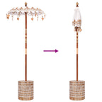 Balinese Parasol Cream 95 x 95 x 260 cm Cotton and solid wood