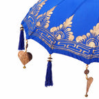 Parasol with Base Blue 95 x 95 x 260 cm Cotton and Wood
