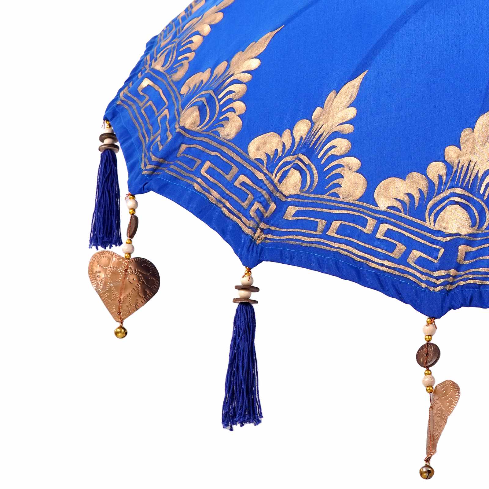 Parasol with Base Blue 95 x 95 x 260 cm Cotton and Wood
