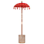 Parasol with Base Red 95 x 95 x 260 cm Cotton and Wood