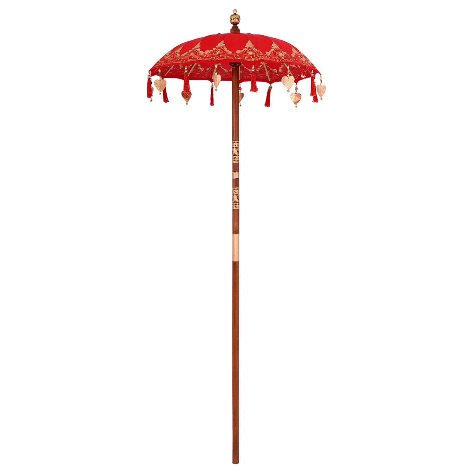 Parasol with Base Red 95 x 95 x 260 cm Cotton and Wood