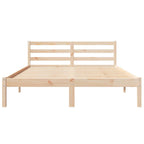 Bed Frame Brown 215.5 x 145.5 x 69.5 cm Solid Pine Wood