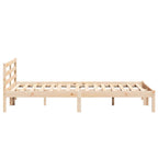 Bed Frame Brown 215.5 x 145.5 x 69.5 cm Solid Pine Wood