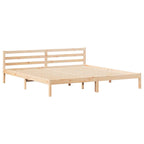 Bed Frame Brown 215.5 x 185.5 x 69.5 cm Solid Pine Wood