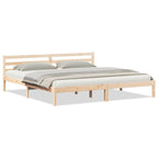 Bed Frame Brown 215.5 x 185.5 x 69.5 cm Solid Pine Wood