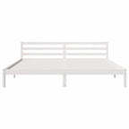 Bed Frame White 215.5 x 185.5 x 69.5 cm Solid Pine Wood