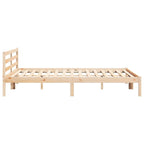 Bed Frame Brown 215.5 x 205.5 x 69.5 cm Solid Pine Wood