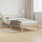 Bed Frame Brown 225.5 x 85.5 x 69.5 cm Solid Pine Wood