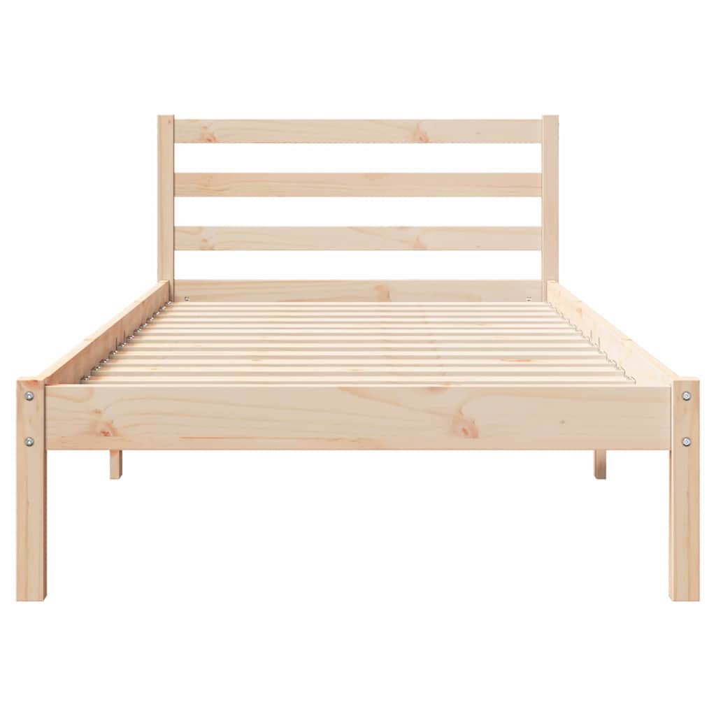 Bed Frame Brown 225.5 x 85.5 x 69.5 cm Solid Pine Wood