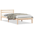 Bed Frame Brown 225.5 x 85.5 x 69.5 cm Solid Pine Wood