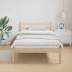 Bed Frame Brown 225.5 x 95.5 x 69.5 cm Solid Pine Wood
