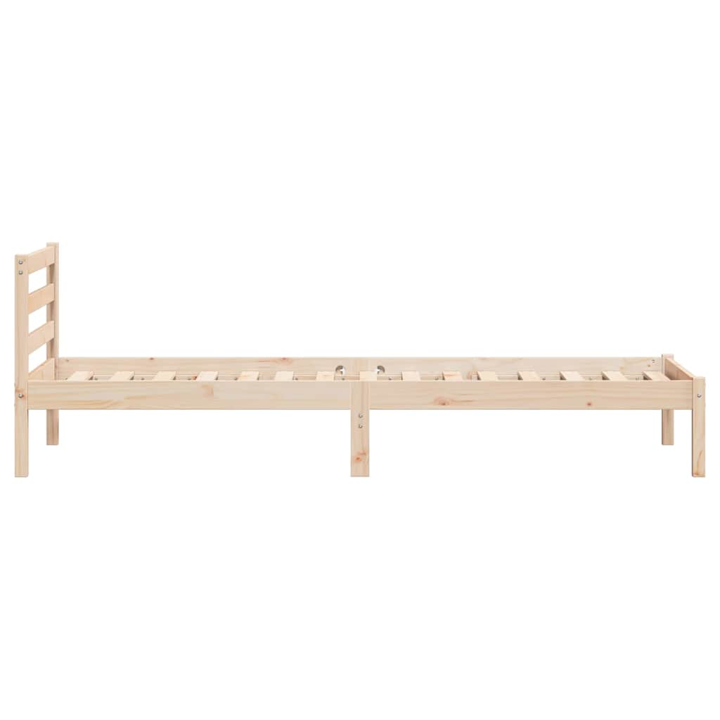 Bed Frame Brown 225.5 x 95.5 x 69.5 cm Solid Pine Wood