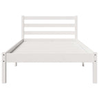 Bed Frame White 225.5 x 105.5 x 69.5 cm Solid Pine Wood