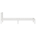 Bed Frame White 225.5 x 105.5 x 69.5 cm Solid Pine Wood