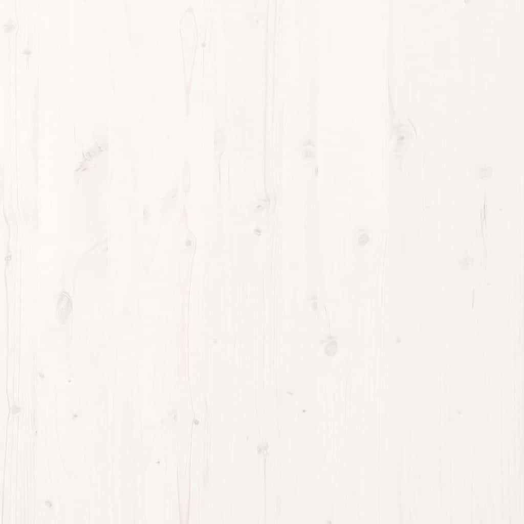 Bed Frame White 225.5 x 145.5 x 69.5 cm Solid Pine Wood