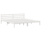 Bed Frame White 225.5 x 205.5 x 69.5 cm Solid Pine Wood