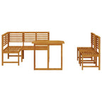 Garden Bench Set 4 pcs Brown Solid acacia wood