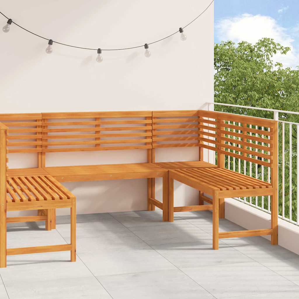 Garden Bench Set 5 pcs Brown Solid Acacia Wood