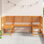 Garden Bench Set 5 pcs Brown Solid Acacia Wood