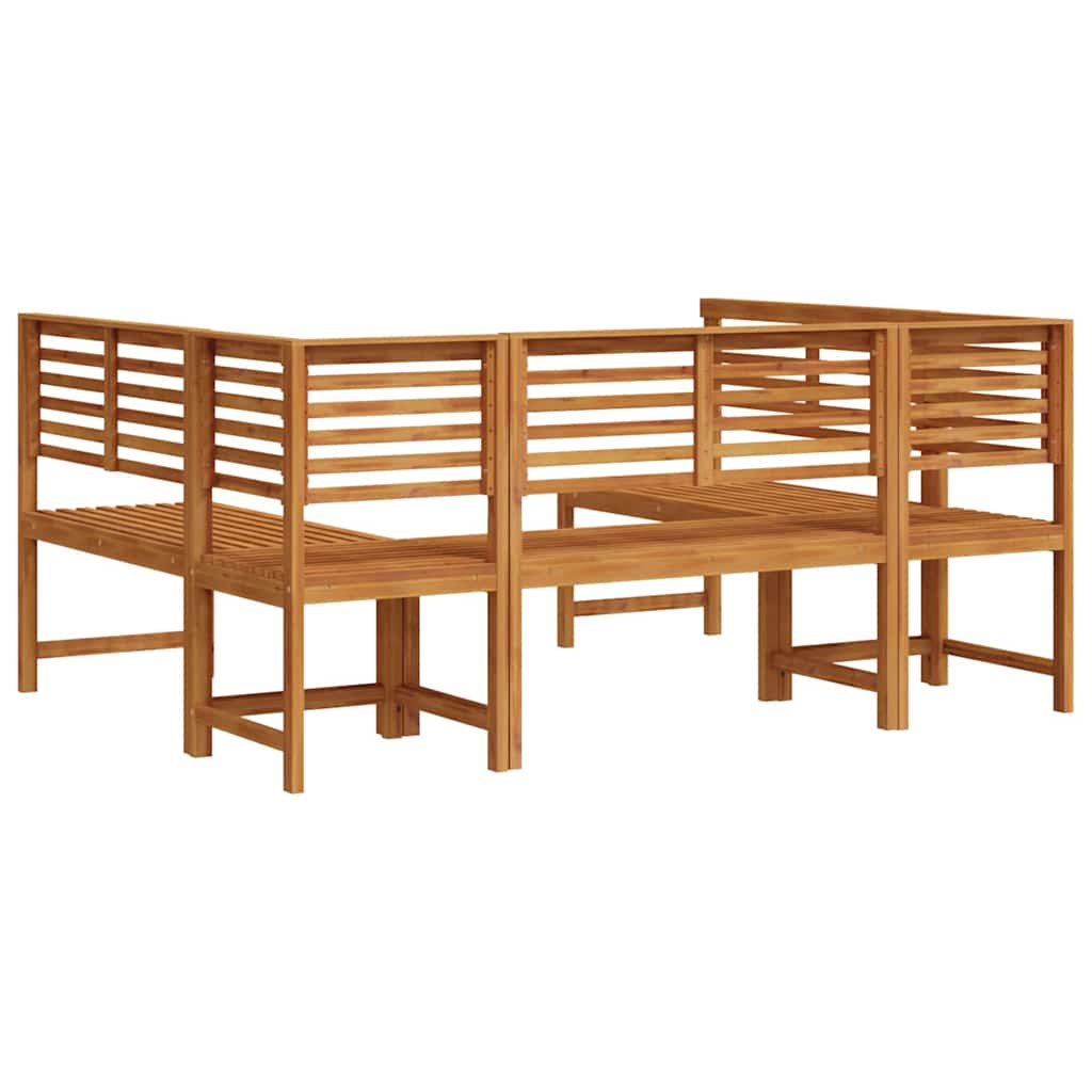 Garden Bench Set 5 pcs Brown Solid Acacia Wood