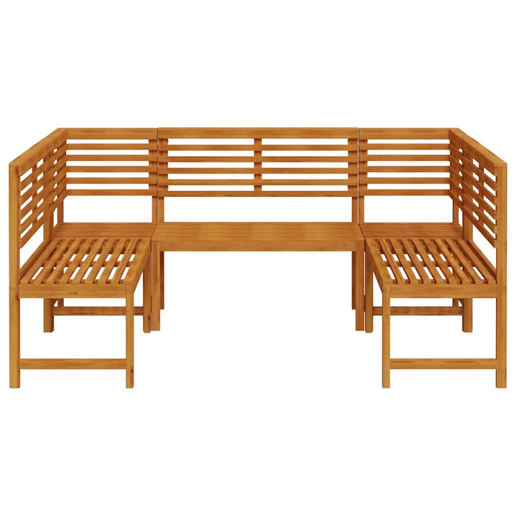 Garden Bench Set 5 pcs Brown Solid Acacia Wood