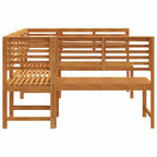 Garden Bench Set 5 pcs Brown Solid Acacia Wood