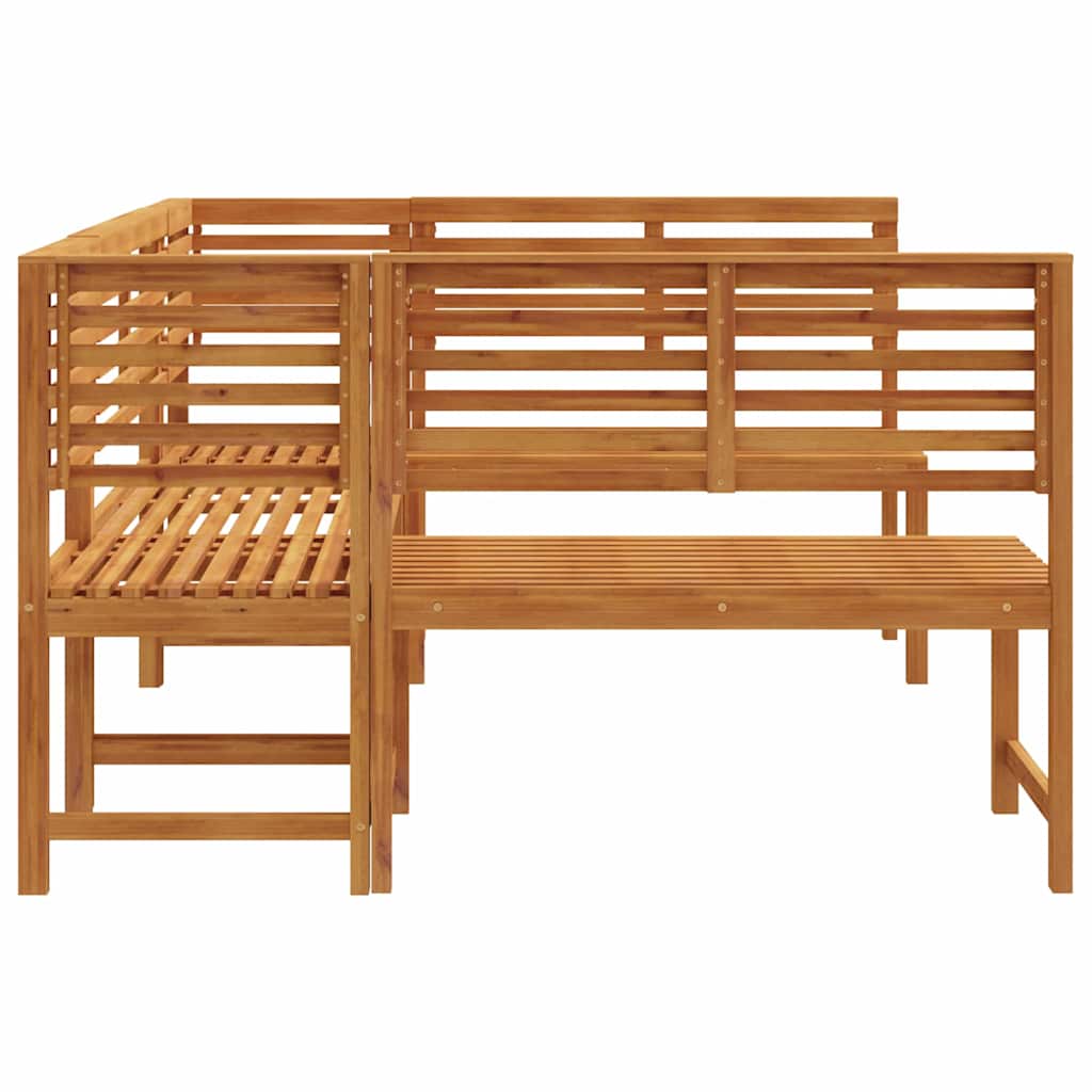 Garden Bench Set 5 pcs Brown Solid Acacia Wood