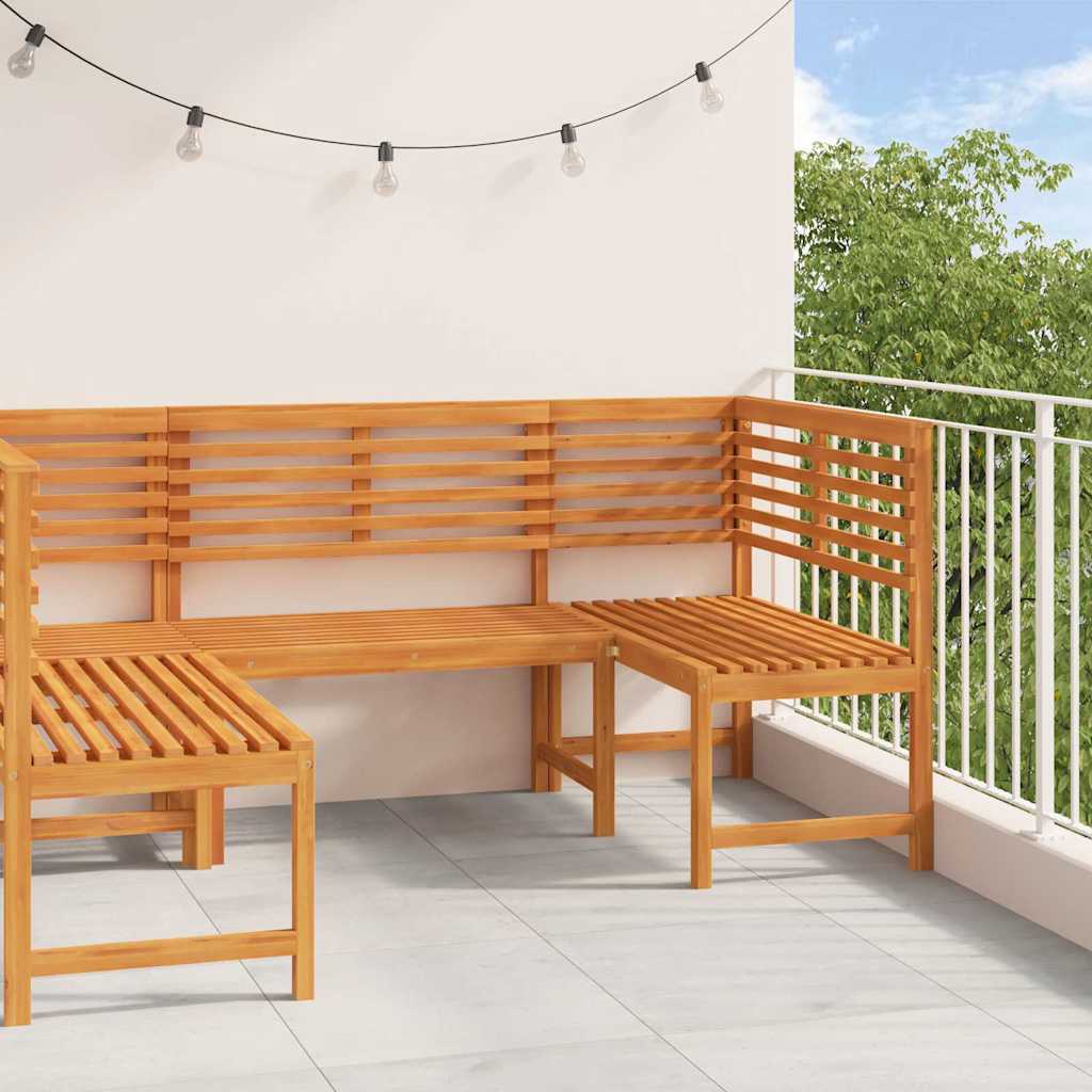 Garden Bench Set 3 pcs Brown Solid Acacia Wood