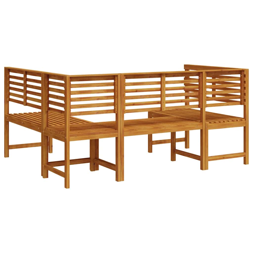 Garden Bench Set 3 pcs Brown Solid Acacia Wood