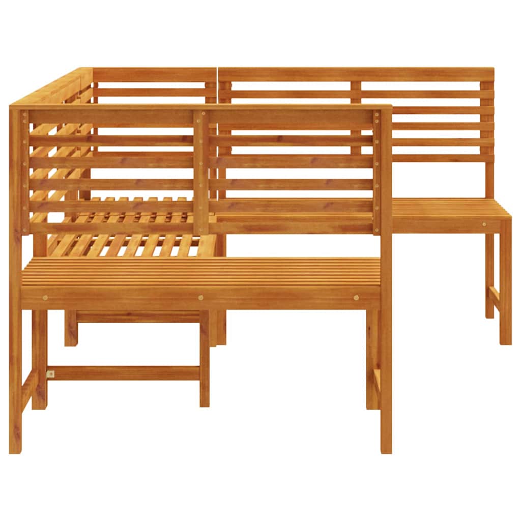 Garden Bench Set 3 pcs Brown Solid Acacia Wood