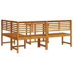 Garden Bench Set 3 pcs Brown Solid Acacia Wood