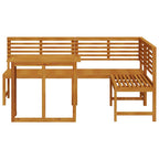 Garden Bench Set 3 pcs Brown Solid Acacia Wood
