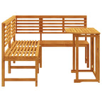 Garden Bench Set 3 pcs Brown Solid Acacia Wood