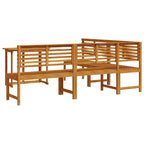 Garden Bench Set 4 pcs Brown Solid Acacia Wood