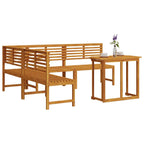 Garden Bench Set 4 pcs Brown Solid Acacia Wood
