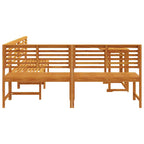 Garden Bench Set 4 pcs Brown Solid Acacia Wood