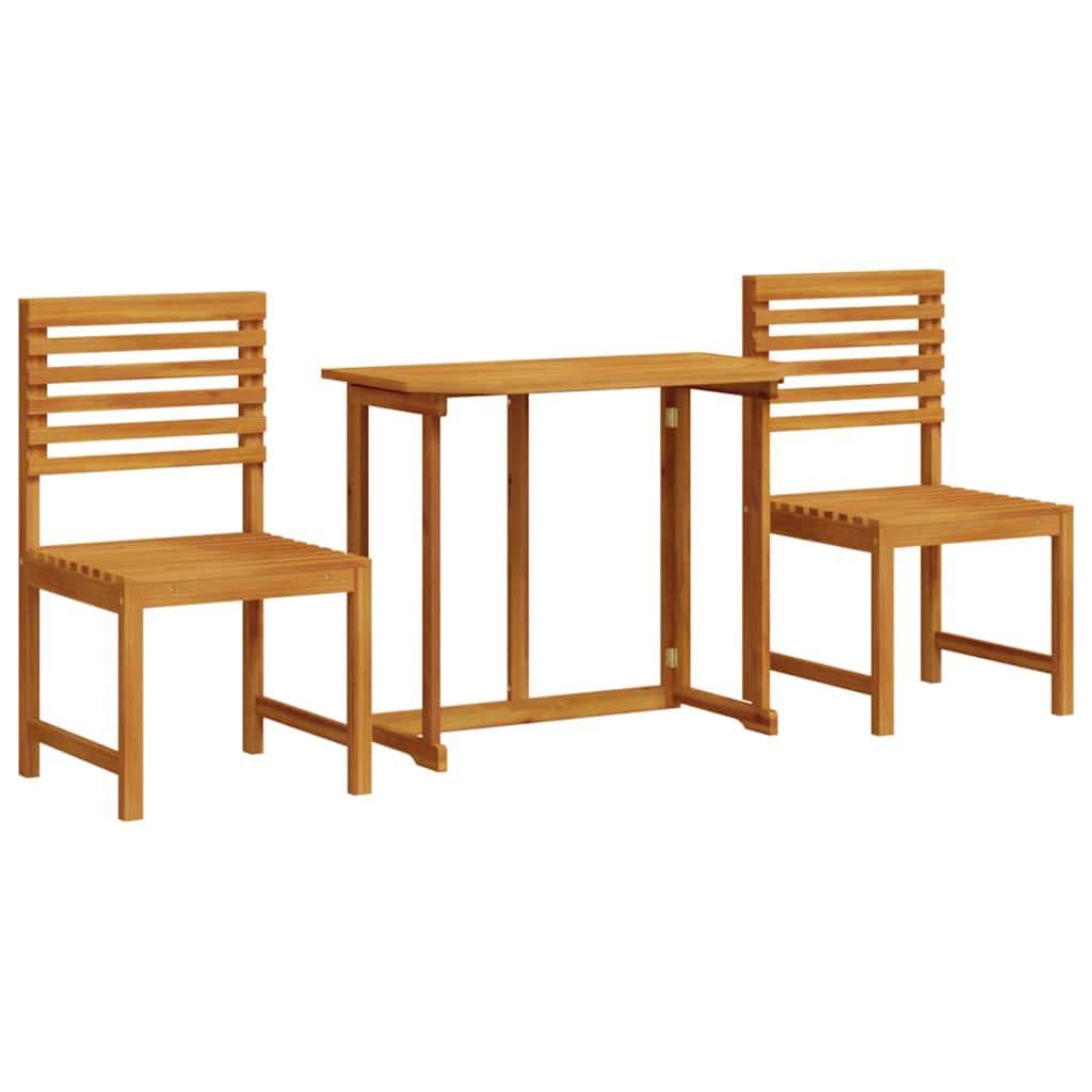 Garden Bistro Set 3 pcs Brown Solid Acacia Wood