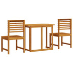 Garden Bistro Set 3 pcs Brown Solid Acacia Wood