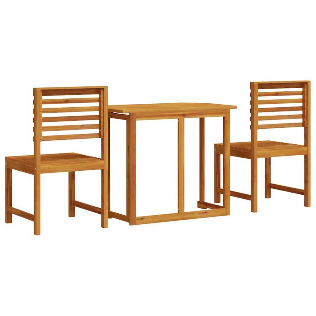 Garden Bistro Set 3 pcs Brown Solid Acacia Wood