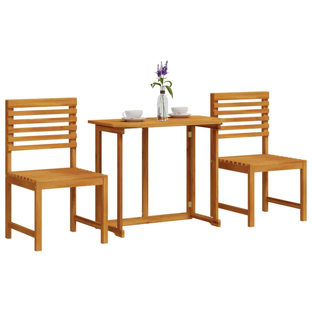 Garden Bistro Set 3 pcs Brown Solid Acacia Wood